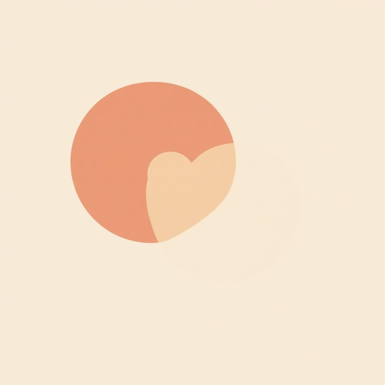 Two soft shapes gently merging, symbolising connection